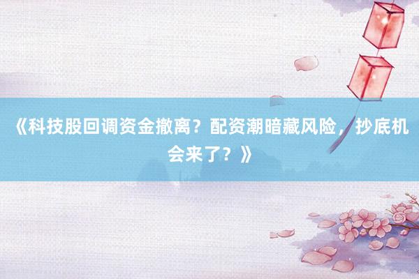 《科技股回调资金撤离？配资潮暗藏风险，抄底机会来了？》