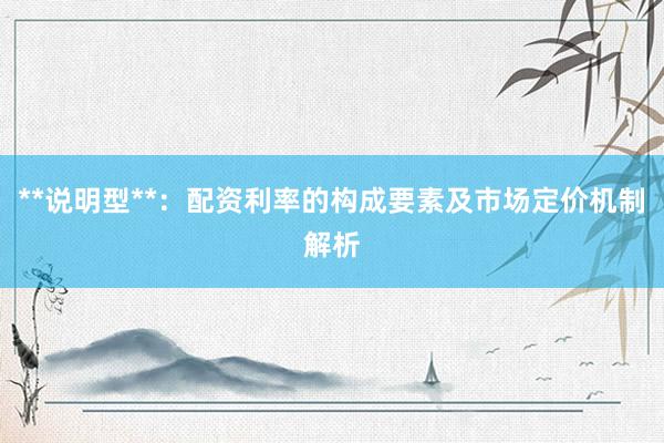 **说明型**：配资利率的构成要素及市场定价机制解析