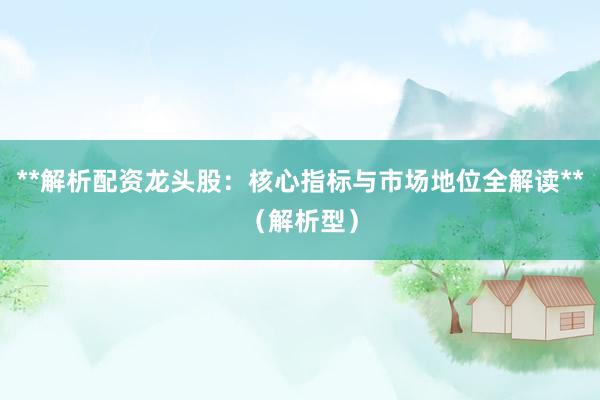 **解析配资龙头股：核心指标与市场地位全解读**（解析型）