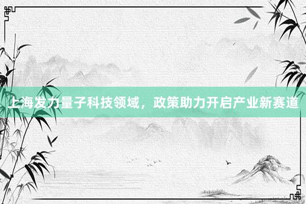 上海发力量子科技领域，政策助力开启产业新赛道