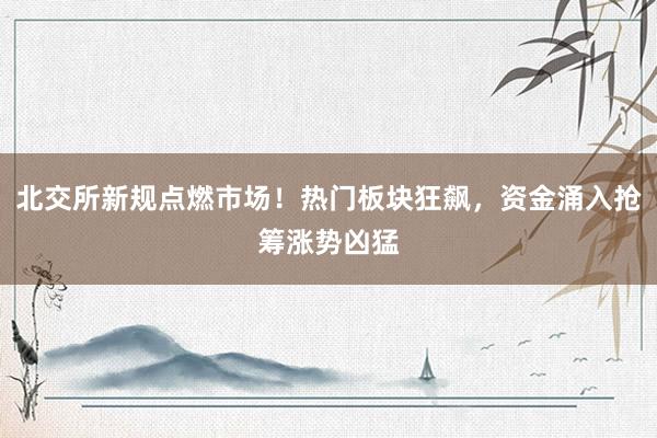 北交所新规点燃市场！热门板块狂飙，资金涌入抢筹涨势凶猛