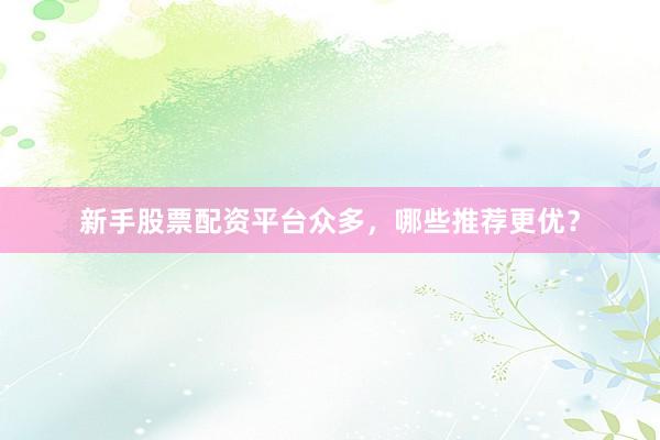新手股票配资平台众多，哪些推荐更优？