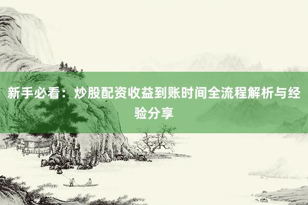 新手必看：炒股配资收益到账时间全流程解析与经验分享