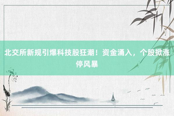 北交所新规引爆科技股狂潮！资金涌入，个股掀涨停风暴